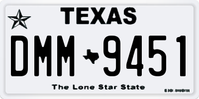 TX license plate DMM9451