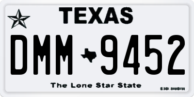 TX license plate DMM9452