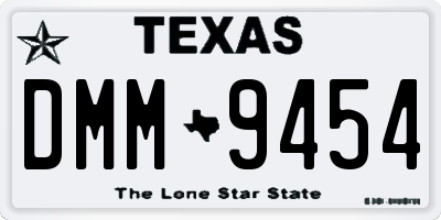 TX license plate DMM9454