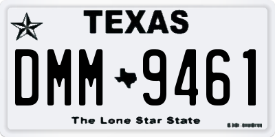 TX license plate DMM9461