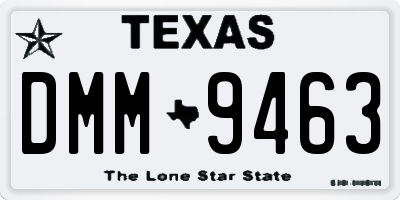 TX license plate DMM9463