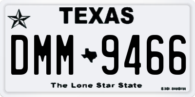 TX license plate DMM9466