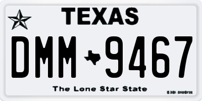 TX license plate DMM9467