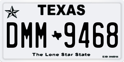 TX license plate DMM9468