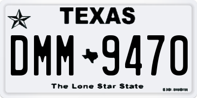 TX license plate DMM9470