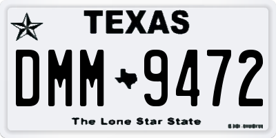 TX license plate DMM9472