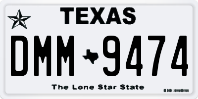TX license plate DMM9474