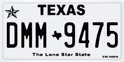 TX license plate DMM9475