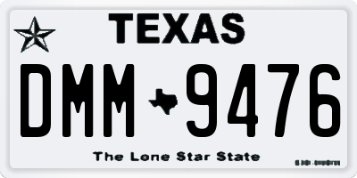 TX license plate DMM9476