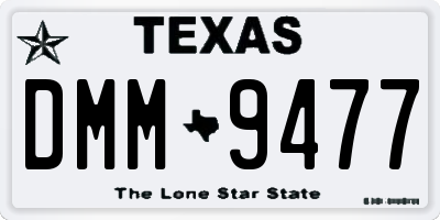 TX license plate DMM9477
