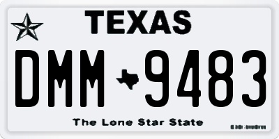 TX license plate DMM9483
