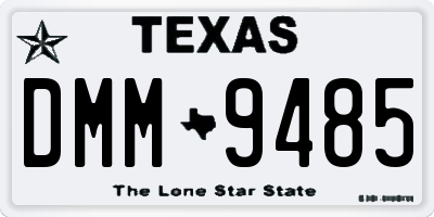 TX license plate DMM9485