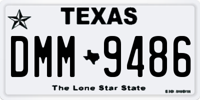 TX license plate DMM9486