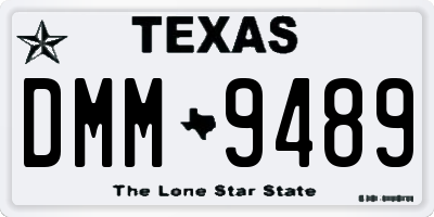 TX license plate DMM9489