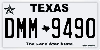 TX license plate DMM9490