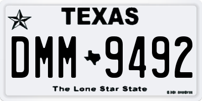 TX license plate DMM9492