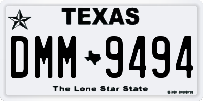 TX license plate DMM9494