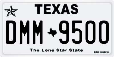 TX license plate DMM9500