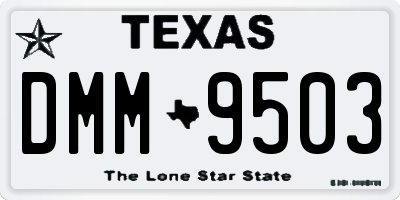 TX license plate DMM9503