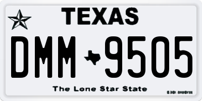 TX license plate DMM9505