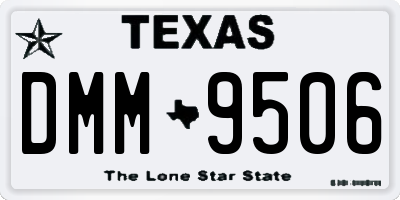 TX license plate DMM9506