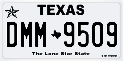 TX license plate DMM9509