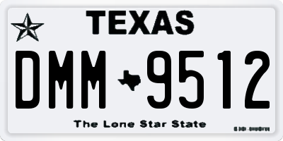 TX license plate DMM9512