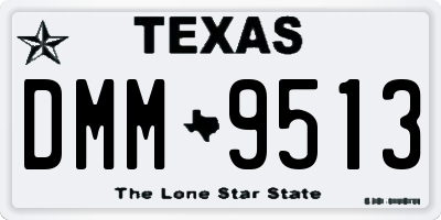 TX license plate DMM9513