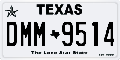 TX license plate DMM9514