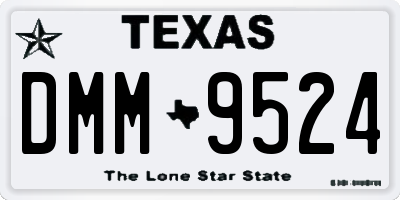 TX license plate DMM9524