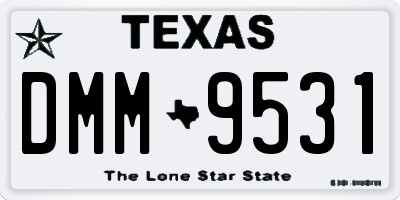 TX license plate DMM9531