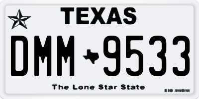 TX license plate DMM9533