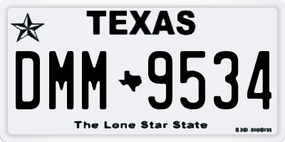 TX license plate DMM9534