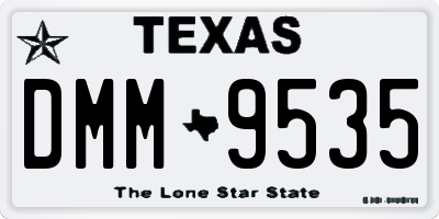 TX license plate DMM9535
