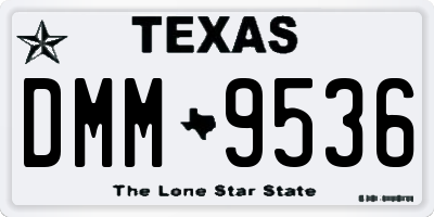 TX license plate DMM9536