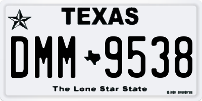 TX license plate DMM9538