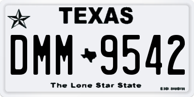 TX license plate DMM9542