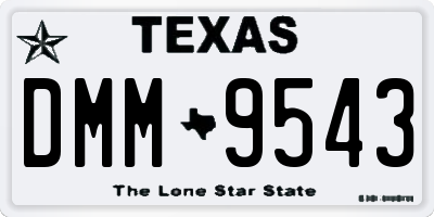 TX license plate DMM9543