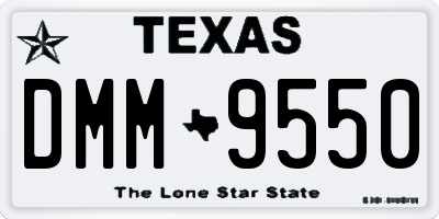 TX license plate DMM9550