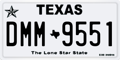 TX license plate DMM9551