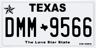 TX license plate DMM9566