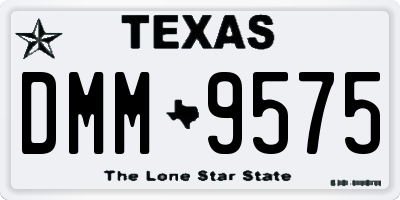 TX license plate DMM9575