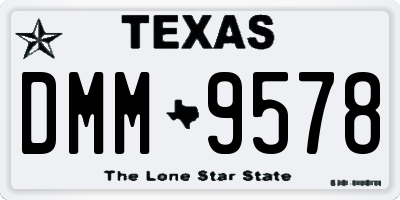 TX license plate DMM9578