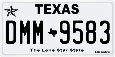 TX license plate DMM9583