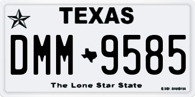 TX license plate DMM9585