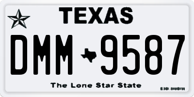 TX license plate DMM9587