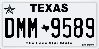 TX license plate DMM9589