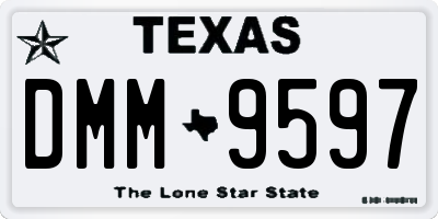 TX license plate DMM9597