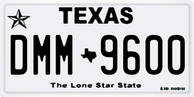 TX license plate DMM9600