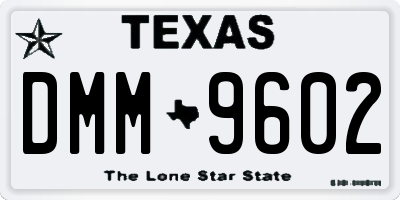 TX license plate DMM9602